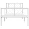 vidaXL Estrutura de cama com cabeceira e pés 107x203 cm metal branco