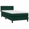 vidaXL Cama com molas/colch&atilde;o verde-escuro 90x210 cm veludo