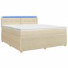 vidaXL Cama box spring com colch&atilde;o Creme 140 x 200 cm Tecido