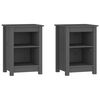 vidaXL Mesas de cabeceira 2 pcs 40x35x55 cm pinho maci&ccedil;o cinzento