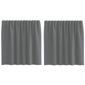 vidaXL Cortinas de voile com bolsos para var&atilde;o 2 pcs cinzento-escuro