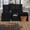vidaXL 4 pcs conjunto caixas de jardim madeira de pinho maciça preto