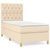 vidaXL Cama com molas/colch&atilde;o 80x200 cm tecido cor cr&egrave;me