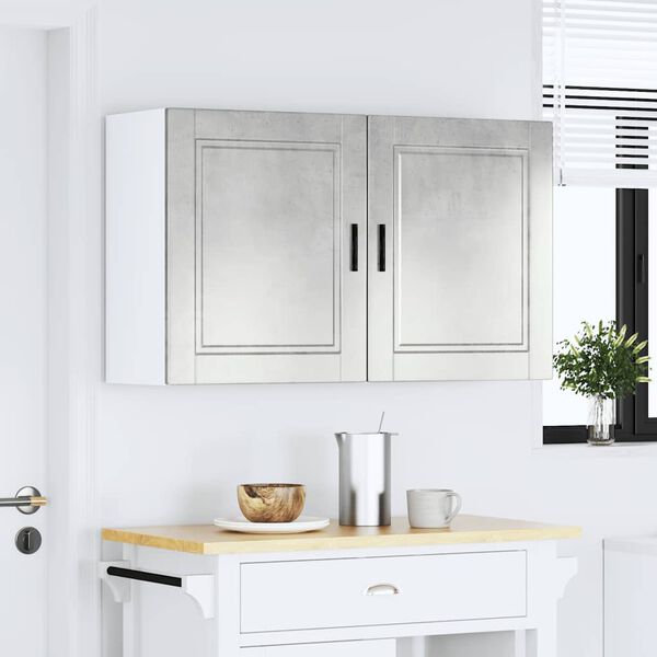 vidaXL Armários parede cozinha 2 pcs Porto betão cinza