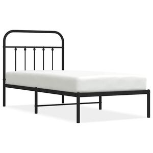 vidaXL Estrutura de cama com cabeceira 90x200 cm metal preto