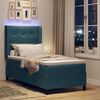 vidaXL Cama Box Spring com LED e Colch&atilde;o Azul 100 x 200 cm Veludo