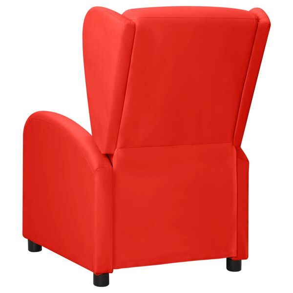 vidaXL Poltrona reclin&aacute;vel couro artificial vermelho