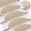 vidaXL Tapetes escada adesivos aspeto sisal 15 pcs 56x17x3 cm berbere