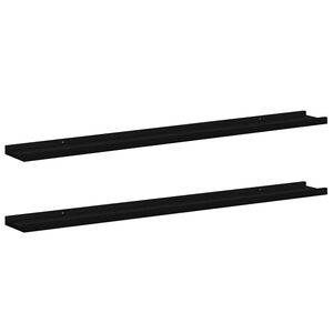 vidaXL Prateleiras de parede 2 pcs 100x9x3 cm preto