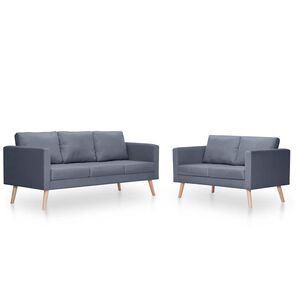 vidaXL Conjunto de sof&aacute;s de 2 lugares e 3 lugares tecido cinza escuro