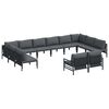 vidaXL Conjunto de Sof&aacute; de Jardim 12 unid. Preto A&ccedil;o