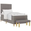 vidaXL Cama Box com almofada Cinzento-acastanhado 200 x 90 cm tecido