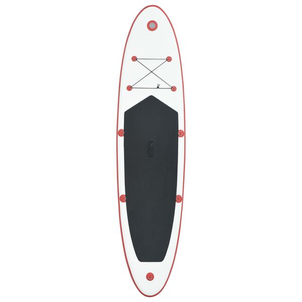 vidaXL Conjunto prancha de paddle SUP insuflável vermelho e branco