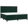 vidaXL Cama box spring c/ colch&atilde;o/LED 200x200 cm veludo verde-escuro