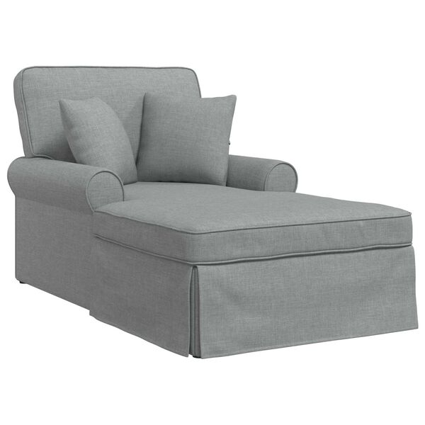 vidaXL Chaise Lounge com Saia Cinzento-claro 91 x 157 x 91 cm tecido
