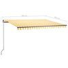 vidaXL Toldo automático independente 400x300 cm amarelo e branco