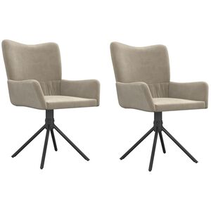 vidaXL Cadeiras de jantar girat&oacute;rias 2 pcs veludo cinzento-claro