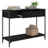vidaXL Mesa consola 100x34,5x75 cm derivados de madeira preto