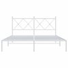 vidaXL Estrutura de cama com cabeceira 160x200 cm metal branco