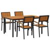 vidaXL Conjunto de Jantar para Jardim 5 pcs Preto