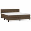 vidaXL Cama com molas/colch&atilde;o 160x200 cm tecido castanho-escuro