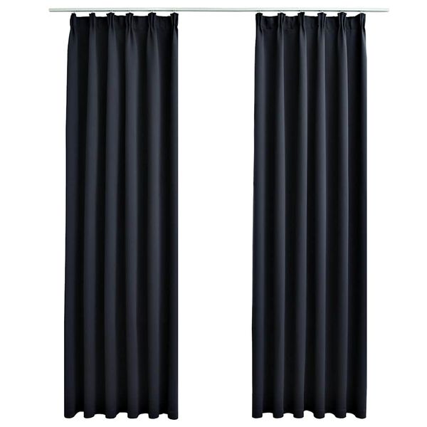 vidaXL Cortinas blackout com ganchos 2 pcs 140x175 cm antracite