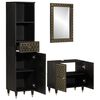 vidaXL 3 pcs conj. móveis p/ casa de banho madeira mangueira maciça