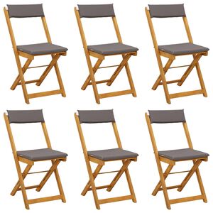 vidaXL Cadeiras Bistro Exteriores 6 pcs Cinzento-Escuro