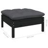 vidaXL 3 pcs conjunto lounge jardim c/ almofad&otilde;es pinho maci&ccedil;o preto