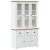 vidaXL Aparador alto BODO 115,5x43x200,5 pinho maci&ccedil;o branco/castanho