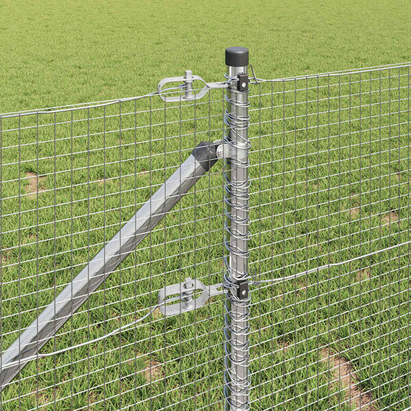 vidaXL Poste de Cerca Prateado 10 x 0,8 m (malha de 19 x 19 mm) A&ccedil;o