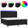 vidaXL Cama box spring c/ colch&atilde;o/LED 160x200 cm veludo preto
