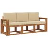 vidaXL Conjunto de Sof&aacute;s para Exterior 3 pcs Natural e Bege