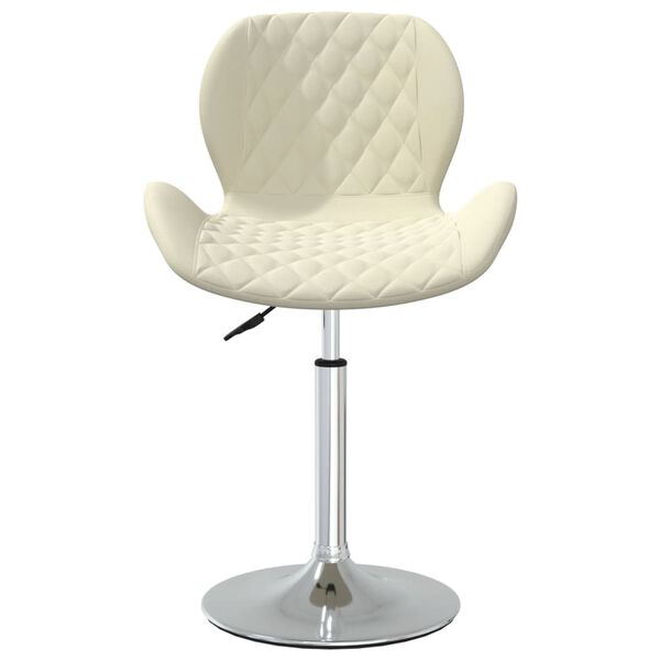 vidaXL Cadeira de jantar girat&oacute;ria veludo cor creme