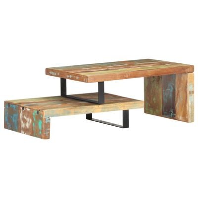vidaXL 2 pcs conjunto de mesas de centro madeira recuperada maciça