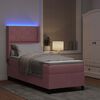 vidaXL Cama Box com colch&atilde;o com led Rosa 80 x 200 cm Veludo