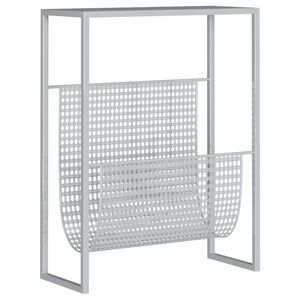 vidaXL Suporte de revistas 35x15x45 cm a&ccedil;o prateado