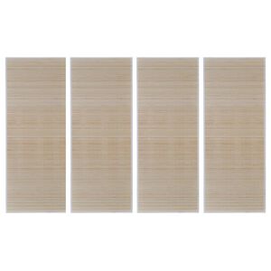 vidaXL Tapetes retangulares de bambu natural 4 pcs 120x180 cm