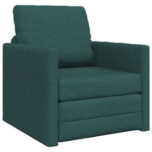 vidaXL Sof&aacute;-cama sem p&eacute;s 112x174x55 cm tecido verde-escuro