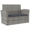 vidaXL 16 pcs conjunto lounge de jardim c/ almofad&otilde;es vime PE cinzento