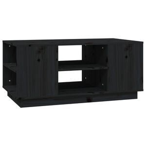 vidaXL Mesa de centro 90x49x40,5 cm madeira de pinho maci&ccedil;a preto