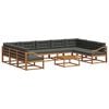 vidaXL Conjunto de Sof&aacute;s para Exterior 10 pcs Natural e Antracite
