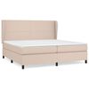 vidaXL Cama com molas/colch&atilde;o 200x200 cm couro artificial cappuccino