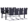 vidaXL 9 pcs conjunto de jantar couro artificial preto