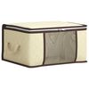 vidaXL Caixa de Armazenamento com Janela Lateral Transparente Creme