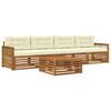 vidaXL Conjunto de Sof&aacute;s para Exterior 5 pcs Natural e Creme