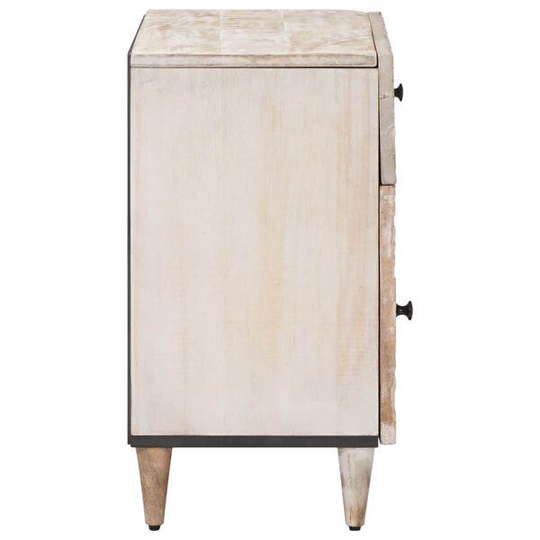 vidaXL Gabinete de Cama Branco 50 x 33 x 60 cm Madeira de manga maci&ccedil;a