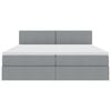 vidaXL Cama com Armazenamento com colch&atilde;o Cinzento-claro 200 x 200 cm