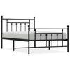 vidaXL Estrutura de cama com cabeceira e p&eacute;s 107x203 cm metal preto