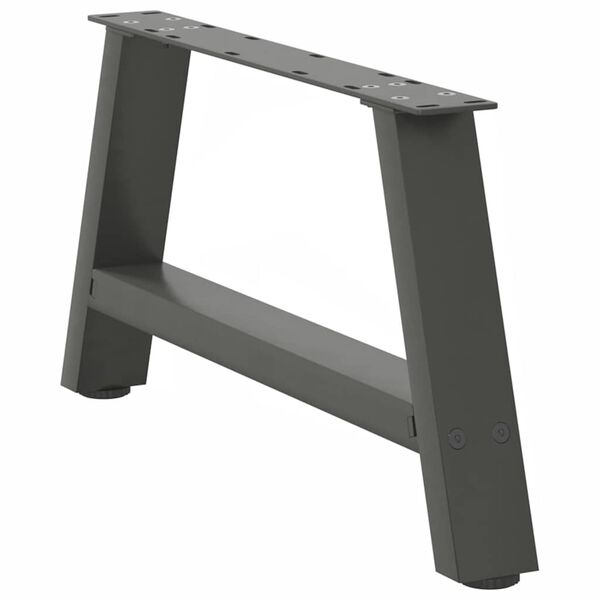 vidaXL P&eacute;s para mesa de centro em formato A, 2 pe&ccedil;as, antracite, 60x(30-31) cm, a&ccedil;o
